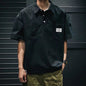 Mens Fashion Solid Color Workwear Loose T-shirt