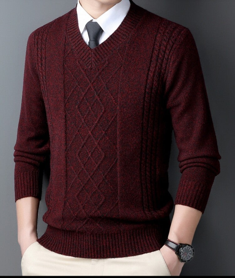 Chicken Collar Pullover Knitting Bottoming Shirt Men's Casual Sweater