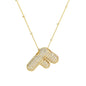 Brass Zircon Bubble Balloon Letter Pendant Necklace For Women