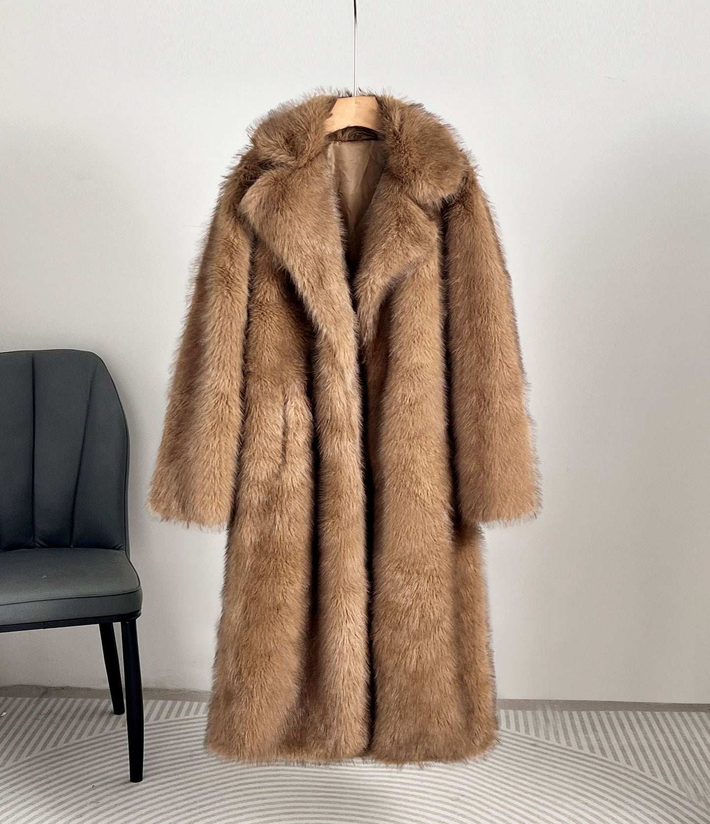 Winter Extended Imitation Fur Coat Overcoat