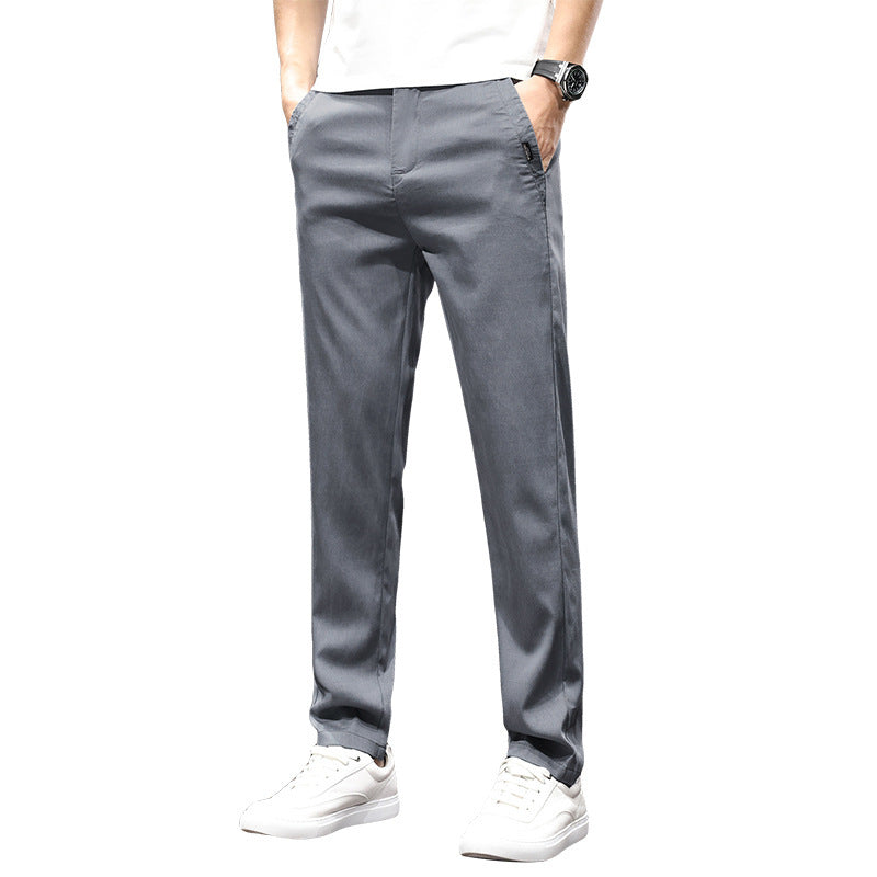 Tencel Lyocell Light And Easy To Care Slim-fitting Straight Pants Men's