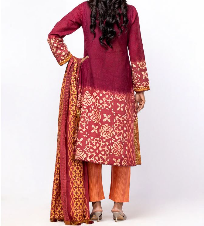 Stunning Plum Shalwar Kameez with Punching Block and Embroidery Details