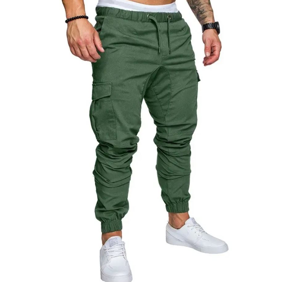 Premium Slim Fit Athletic Men's Cargo Pants with Multiple Utility Pockets – Ideal for Running and Activewear