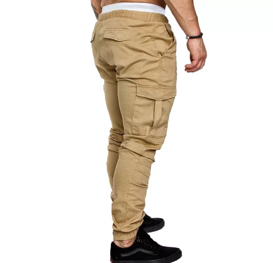 Premium Slim Fit Athletic Men's Cargo Pants with Multiple Utility Pockets – Ideal for Running and Activewear