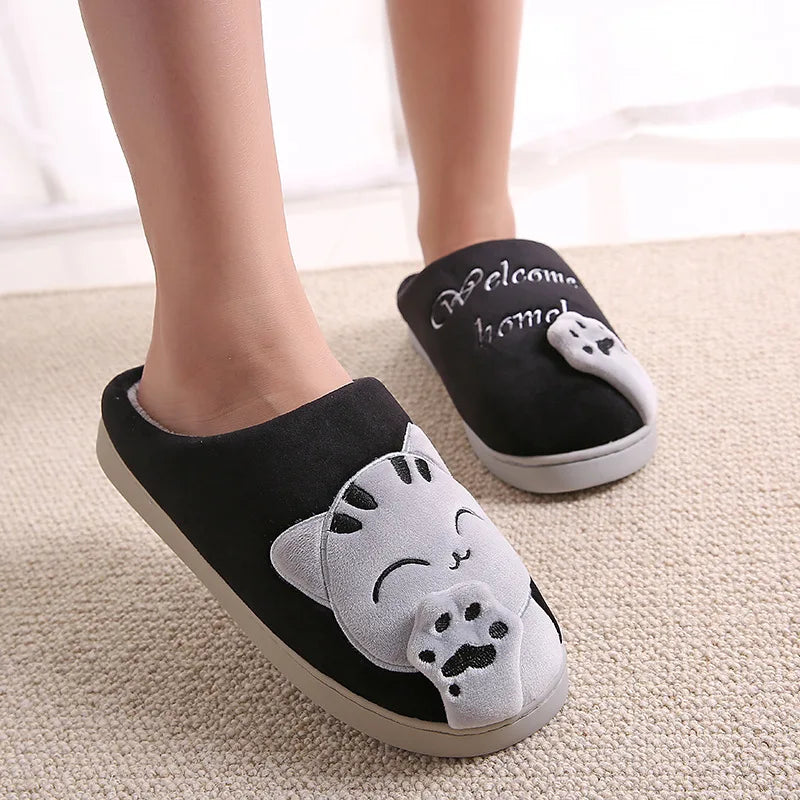 Girls' Cute Cat Slippers with Plush & Memory Foam for Winter