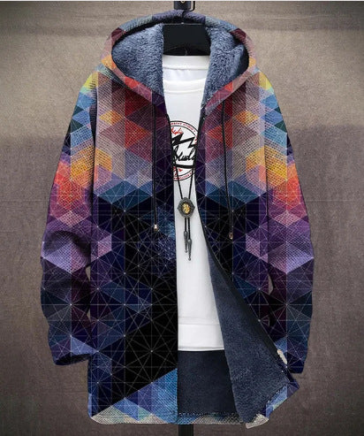 Fashion Digital Printing Fleece Padded Coat Jacket