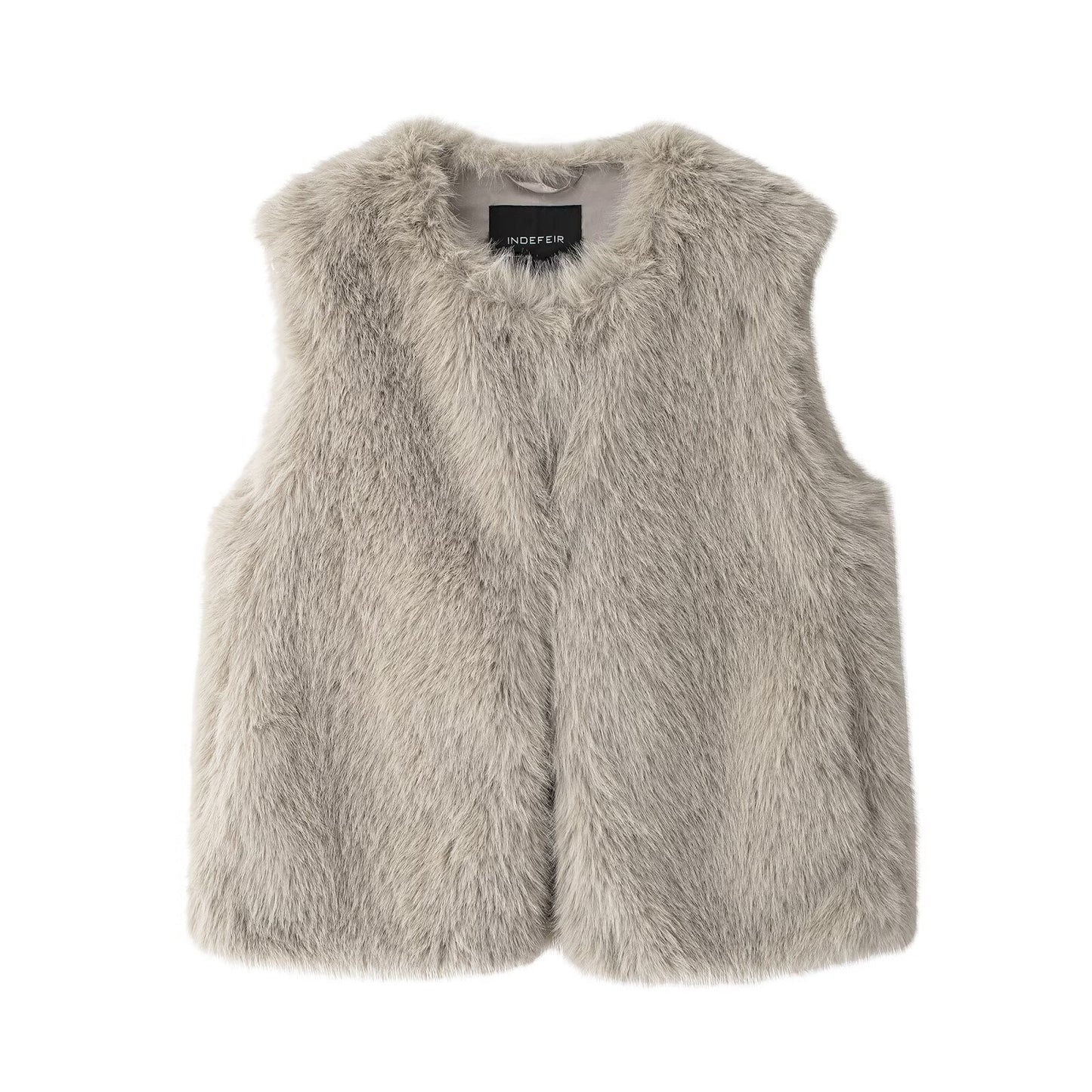 Women's New French Minority Faux Fur Sleeveless Crew Neck Vest