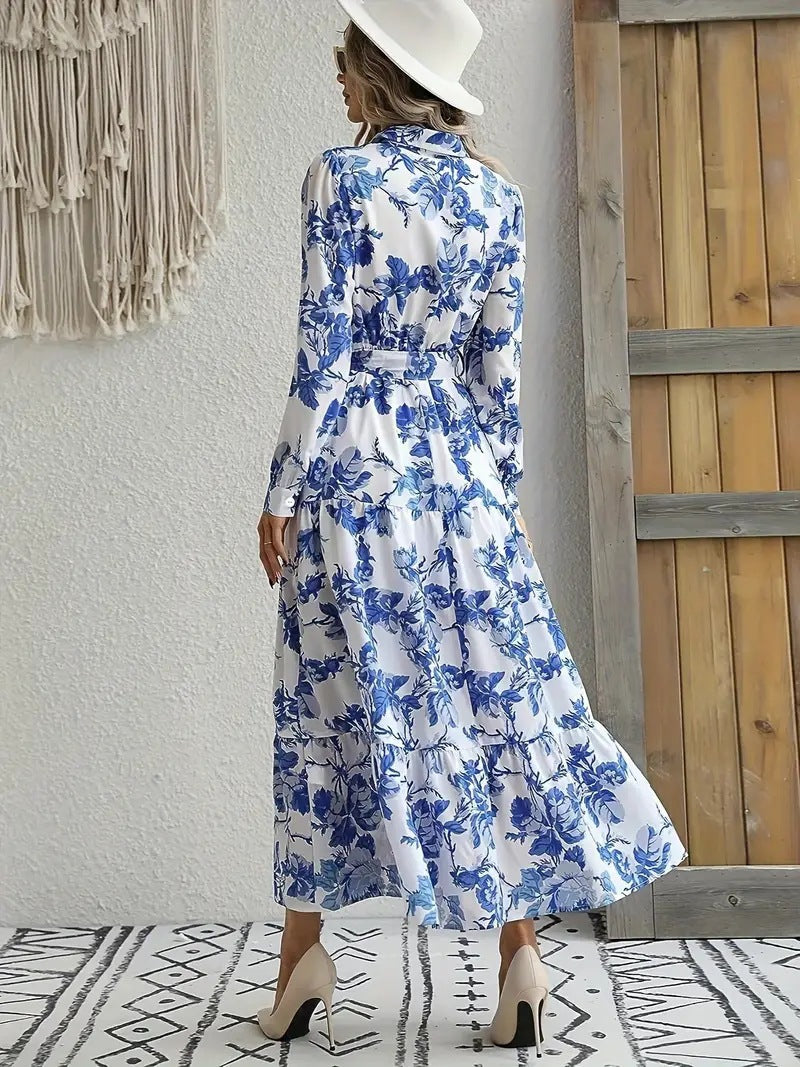 Ladies Fashion Summer Flowy Print Dress