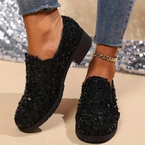 All-matching Gommino Flat Shallow Mouth Sequin Casual Shoes