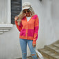 Women's Casual Patchwork Plaid Cardigan Knitwear Coat