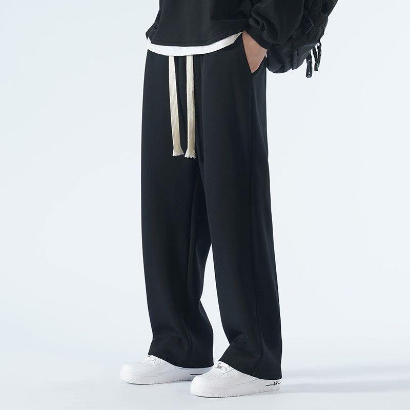 Loose Casual Men's Draping Wide Leg Sports Straight Trousers