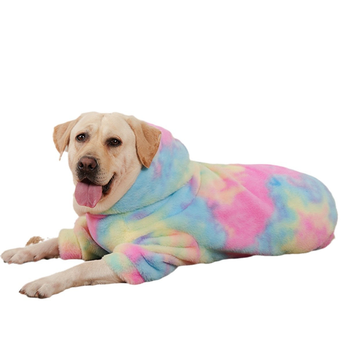 Tie-dyed Rabbit Fur Rainbow Color Dog Pattern Sweater