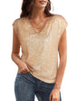 Women's V-neck Sequins Short-sleeved Top Vest