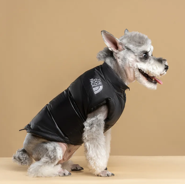 Windproof Fleece Dog Vest - Black XXL Winter Coat