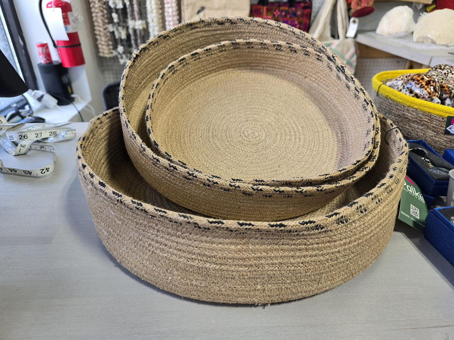 Handcrafted Round Jute Basket Set of 3 – 11", 14", 16"