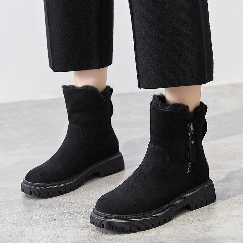 Snow Boots Fleece-lined Women's Shoes Snow Boots Thick Cotton Shoes