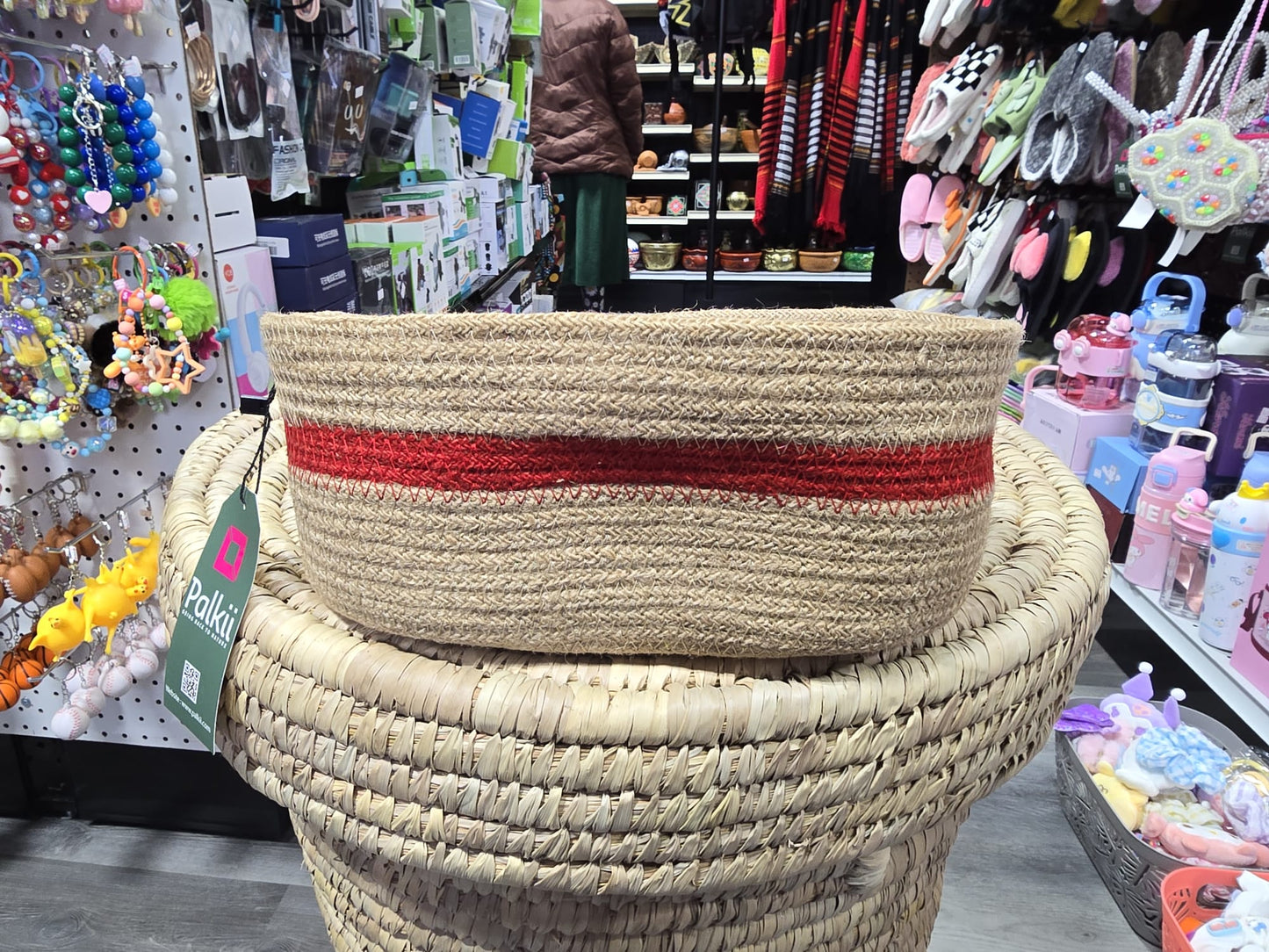 Oval Handcrafted Jute Basket – 11" x 7" x 4.5"