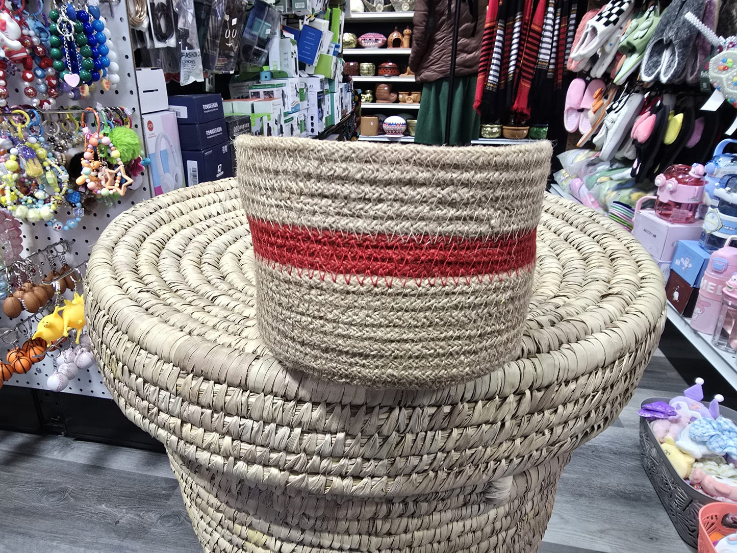 Oval Handcrafted Jute Basket – 11" x 7" x 4.5"