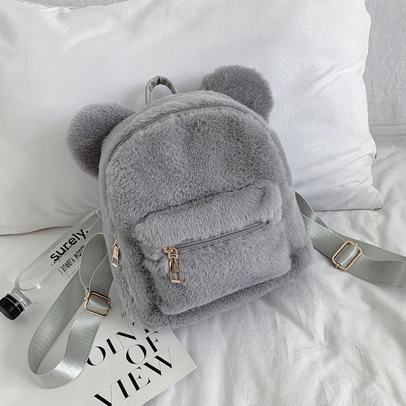 Plush Backpack Autumn And Winter New Cute Fashion