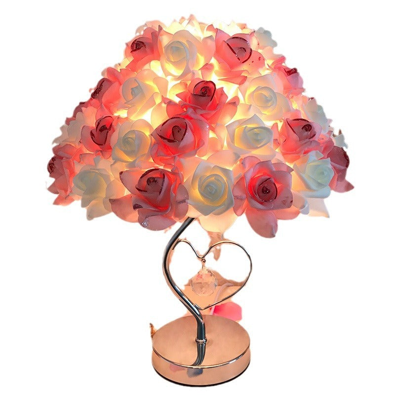 Creative Simple European Table Lamp Bedroom Bedside Rose