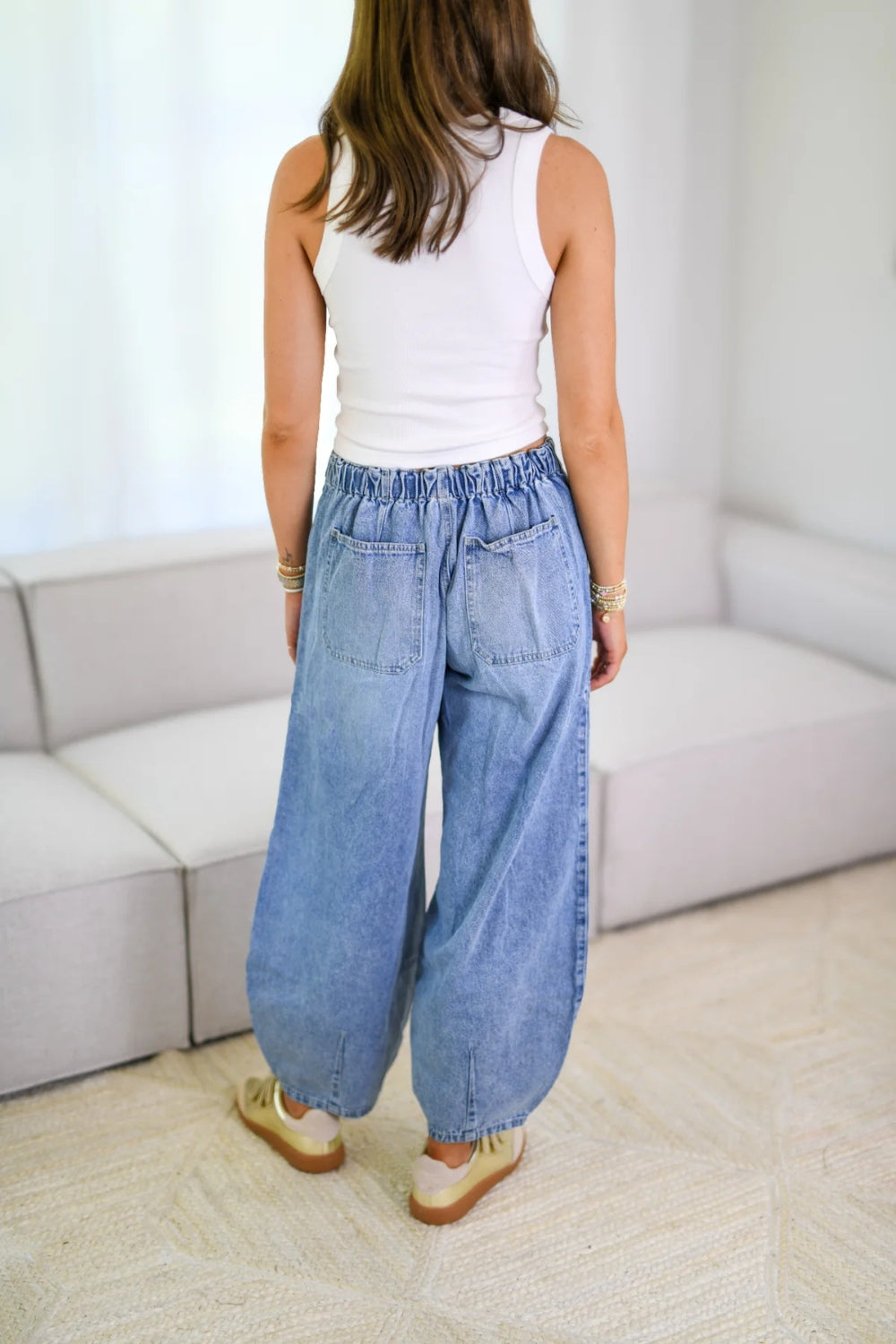 Drawstring Jeans with Pockets