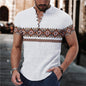 Men's Summer 7 Buckle Loop Stand Collar Short Sleeve Shirt