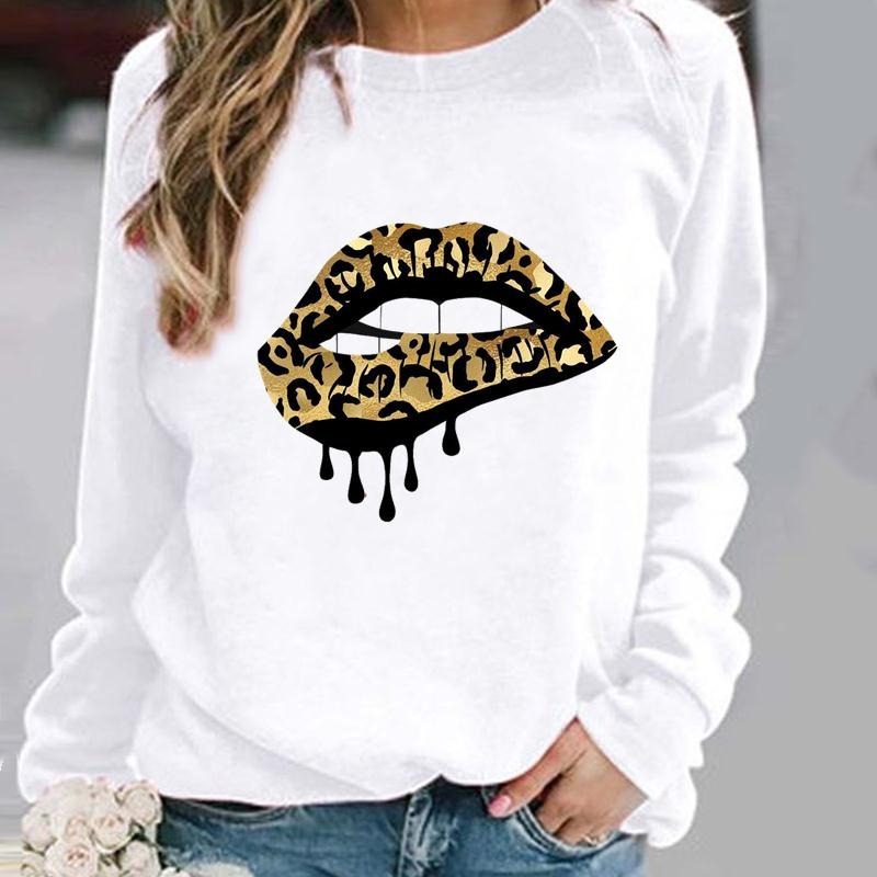 Women's Minimalist Round Neck Casual Printed Sweatshirt