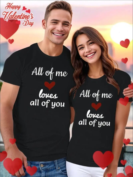 Love Valentine'S Day T-Shirt,   Couple T-Shirt, Couple Christmas, Fashion Casual T-Shirt, Short-Sleeved T-Shirt