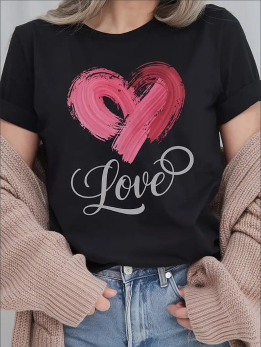 Love Valentine'S Day T-Shirt,   Couple T-Shirt, Couple Christmas, Fashion Casual T-Shirt, Short-Sleeved T-Shirt