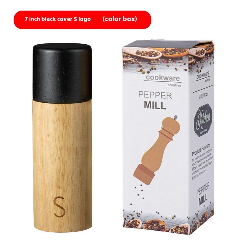 Retro Creative Oak Pepper Grinder Kitchen Household Wooden Seasoning Bottle