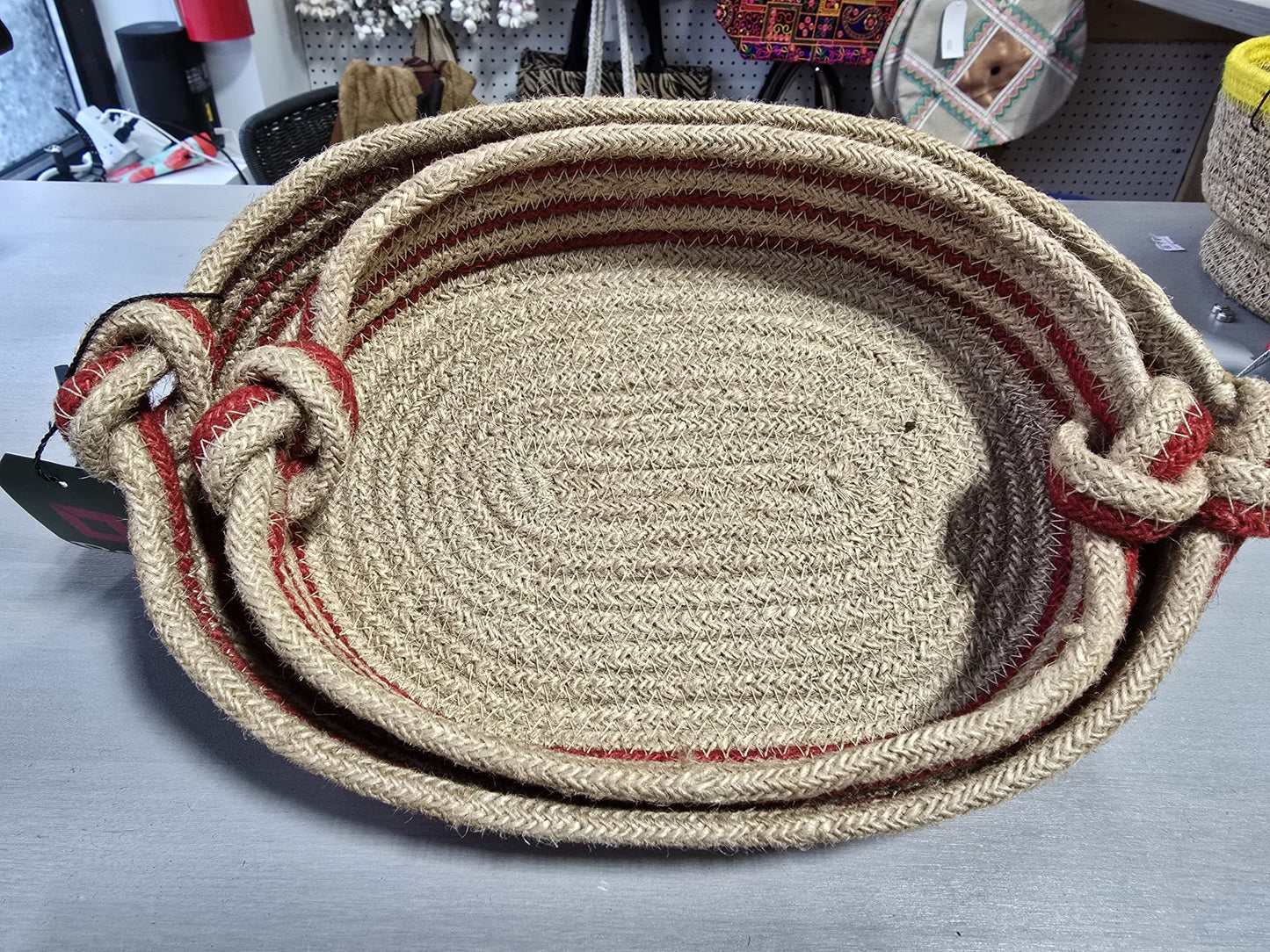 Handcrafted Jute Small Basket Set – Two Sizes Included