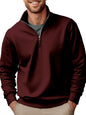 Casual Zipper Stand-up Collar Thick Fleece-lined Solid Color Men's Sweater