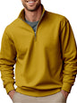 Casual Zipper Stand-up Collar Thick Fleece-lined Solid Color Men's Sweater