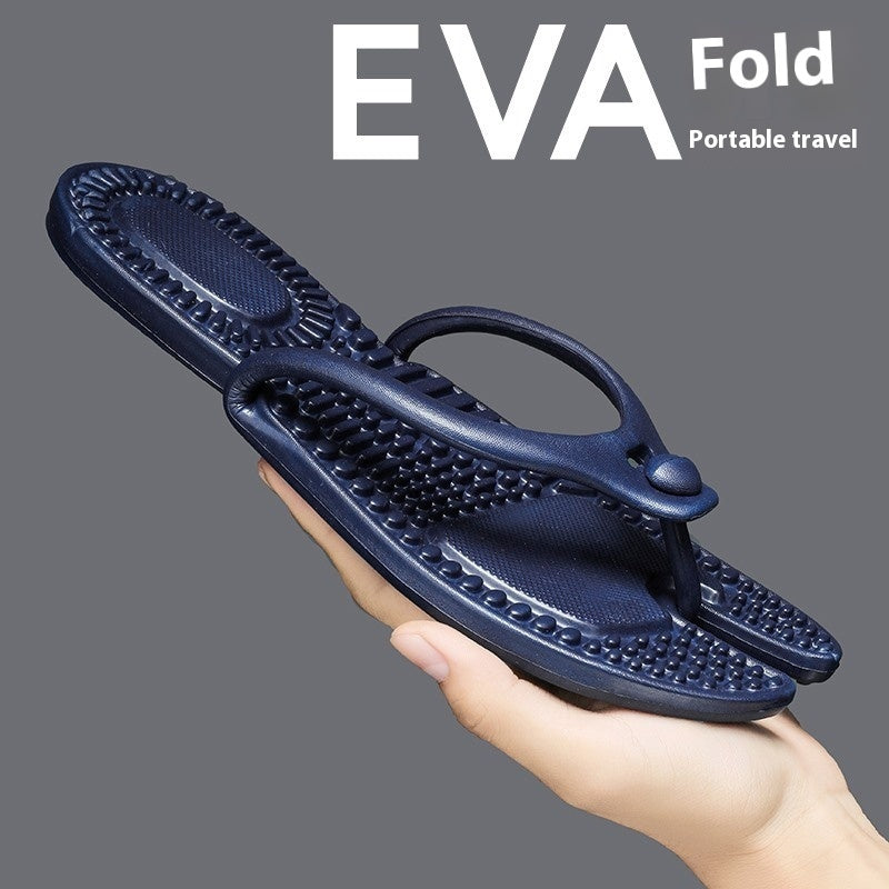 Foldable Travel Couple Flip Flops Plus Size