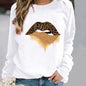 Women's Minimalist Round Neck Casual Printed Sweatshirt