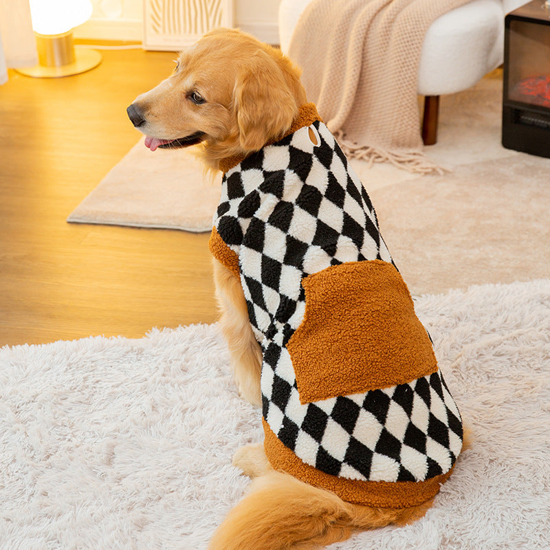 Autumn And Winter New Dog Fluffy Jacket Vest Cotton-padded Clothes Pet Clothes