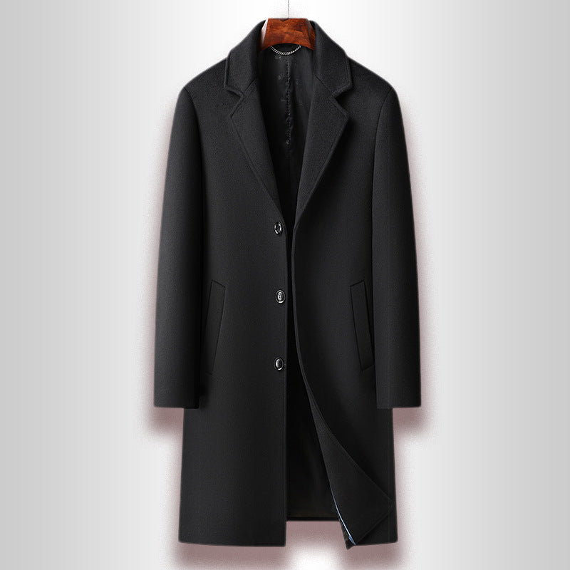 Men's Woolen Coat Business Casual Long