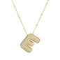 Brass Zircon Bubble Balloon Letter Pendant Necklace For Women