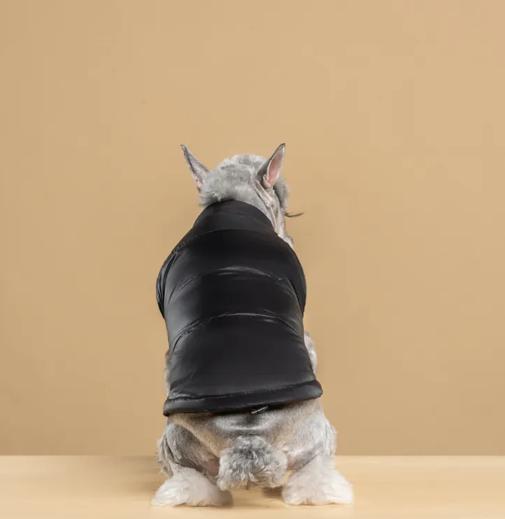 Windproof Fleece Dog Vest - Black XXL Winter Coat