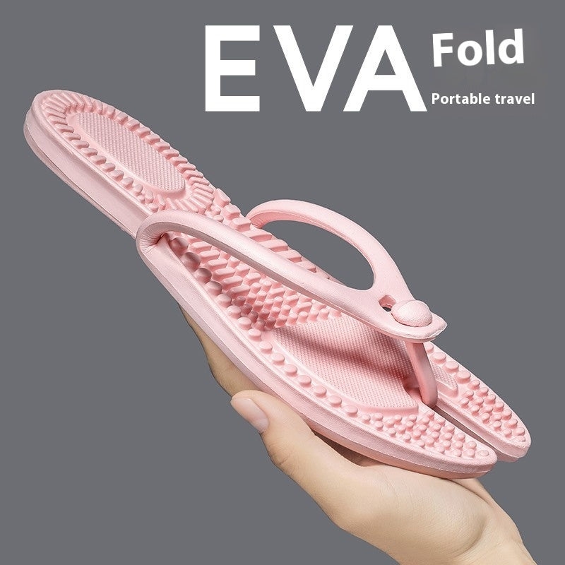 Foldable Travel Couple Flip Flops Plus Size