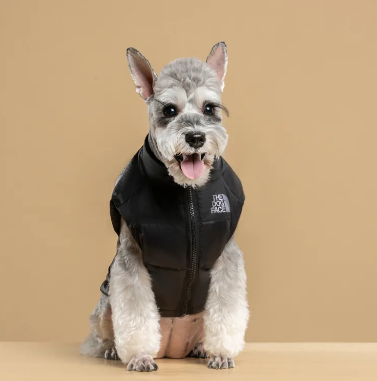 Windproof Fleece Dog Vest - Black XXL Winter Coat