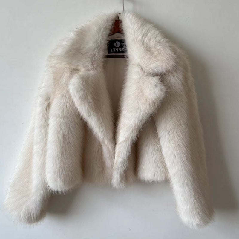 Fashion Loose Lapels Fur Coat Women's Clothing