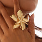 Personalized Five Petal Flower Three-dimensional Flower Metallic Winding Ring