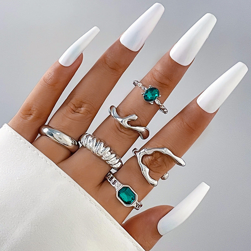 Color Diamond Four-piece Ring