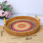 Handmade Woven Rattan Basket with Handle Fruit Cake