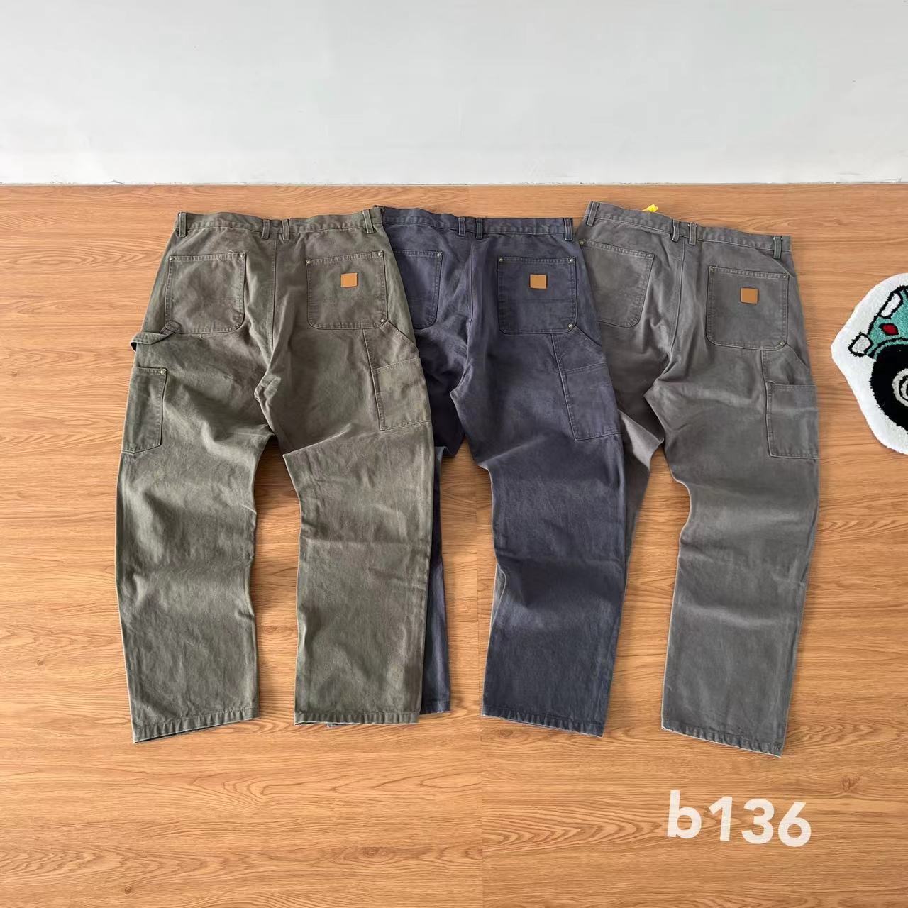 Multifunctional Logging Tooling Canvas Rivet Double-knee Casual Pants