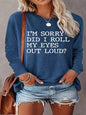 Women's Printed Long Sleeve Hoodless Sweatshirt