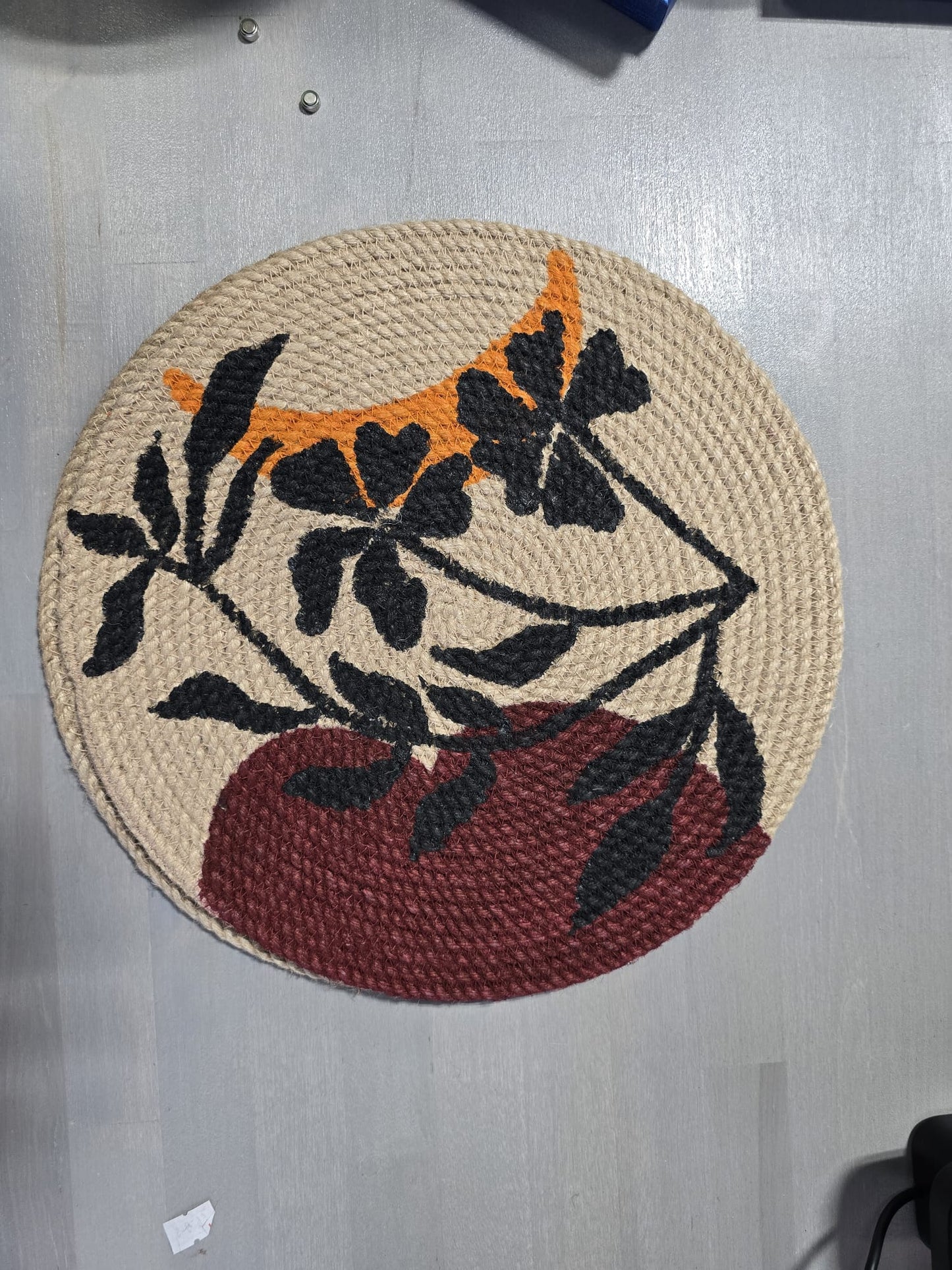 Handwoven Jute Round Table Mat – 12" Diameter