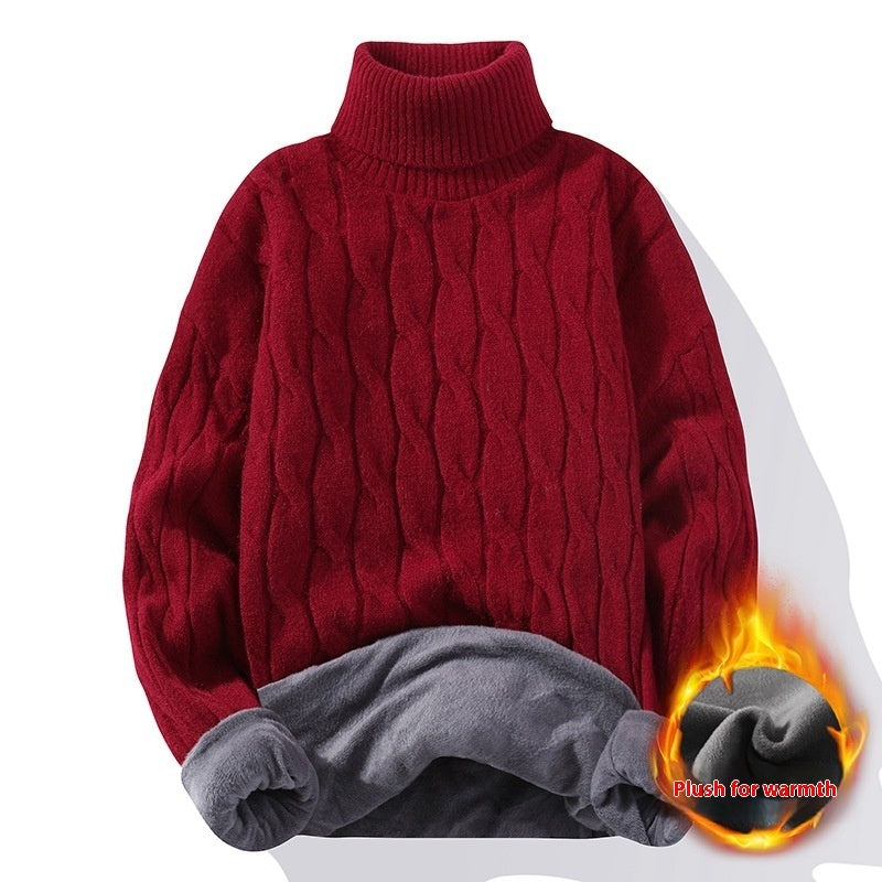 High Neck Velvet Thickening Thermal Sweater