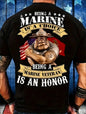 Mens Marine Veteran Pride - Soft Color Block T-Shirt With Short Sleeves And Crew Neck - Perfect Summer Style For Honoring Service